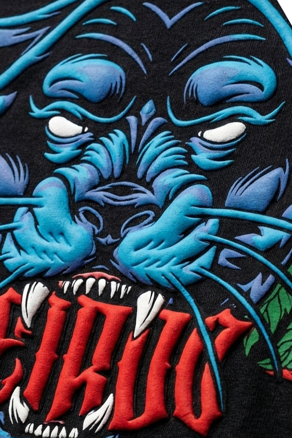 Veirdo Tiger Black 3D Puff Print Exclusive T-shirt Supreme Edition