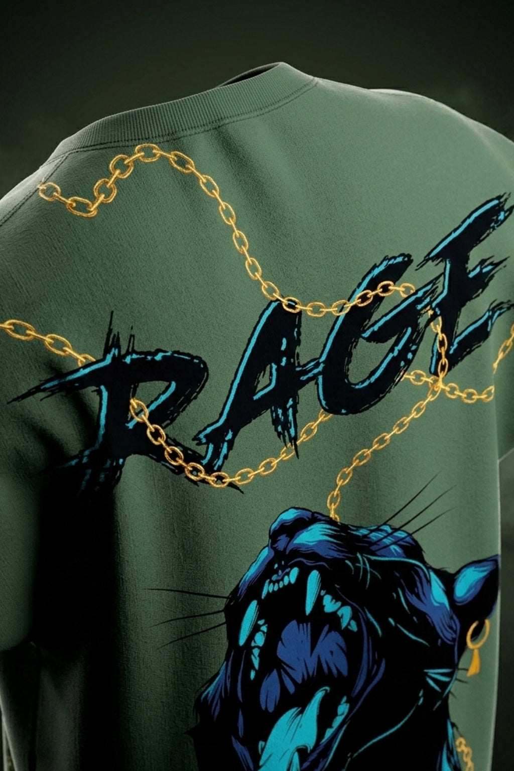 Black Panther Olive Back Printed Exclusive T-shirt Supreme Edition