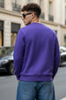 Keep Growing Purple Front Printed Regular Fit Sweatshirt