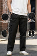 Black Pure Cotton Baggy Fit 6 Pocket Cargo