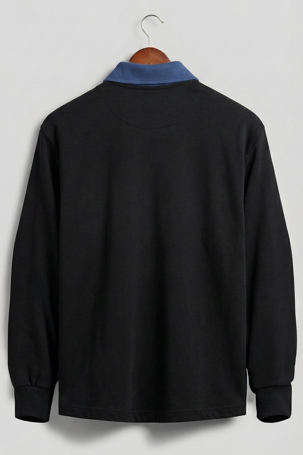 Limitless Balck & Navy Oversized Full Sleeve Polo T-shirt