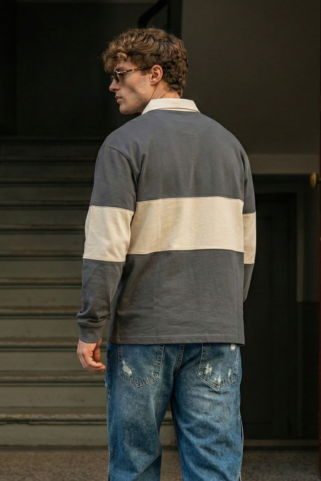 Champs Beige Oversized Full Sleeve Exclusive Polo T-shirt