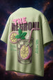 Negroni Lime Green Oversized Puff Printed Exclusive T-shirt
