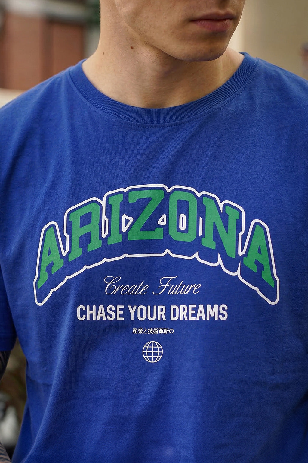 Arizona Royal blue Regular Fit Printed T-shirt