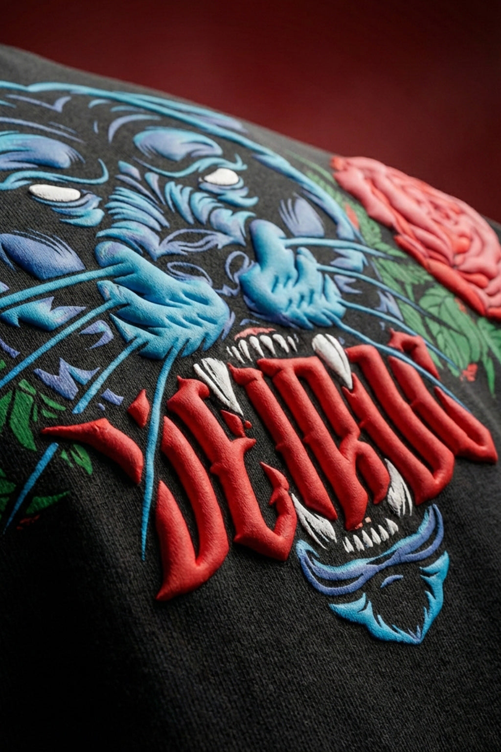 Veirdo Tiger Black 3D Puff Print Exclusive T-shirt Supreme Edition