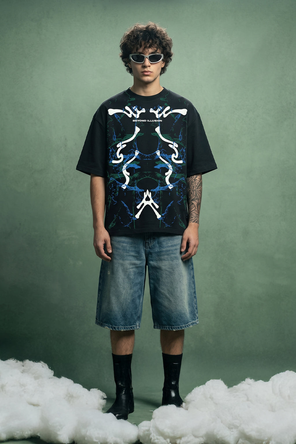 Beyond Illusion Black Front Printed Exclusive T-shirt