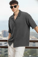 Grey Jacquard Plain Oversized Exclusive Shirt