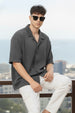 Grey Jacquard Plain Oversized Exclusive Shirt