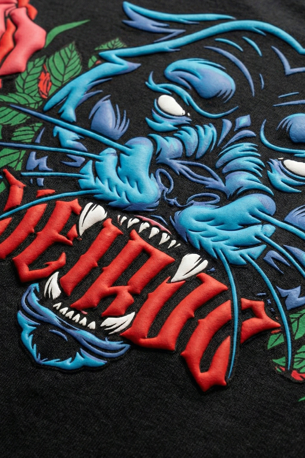 Veirdo Tiger Black 3D Puff Print Exclusive T-shirt Supreme Edition