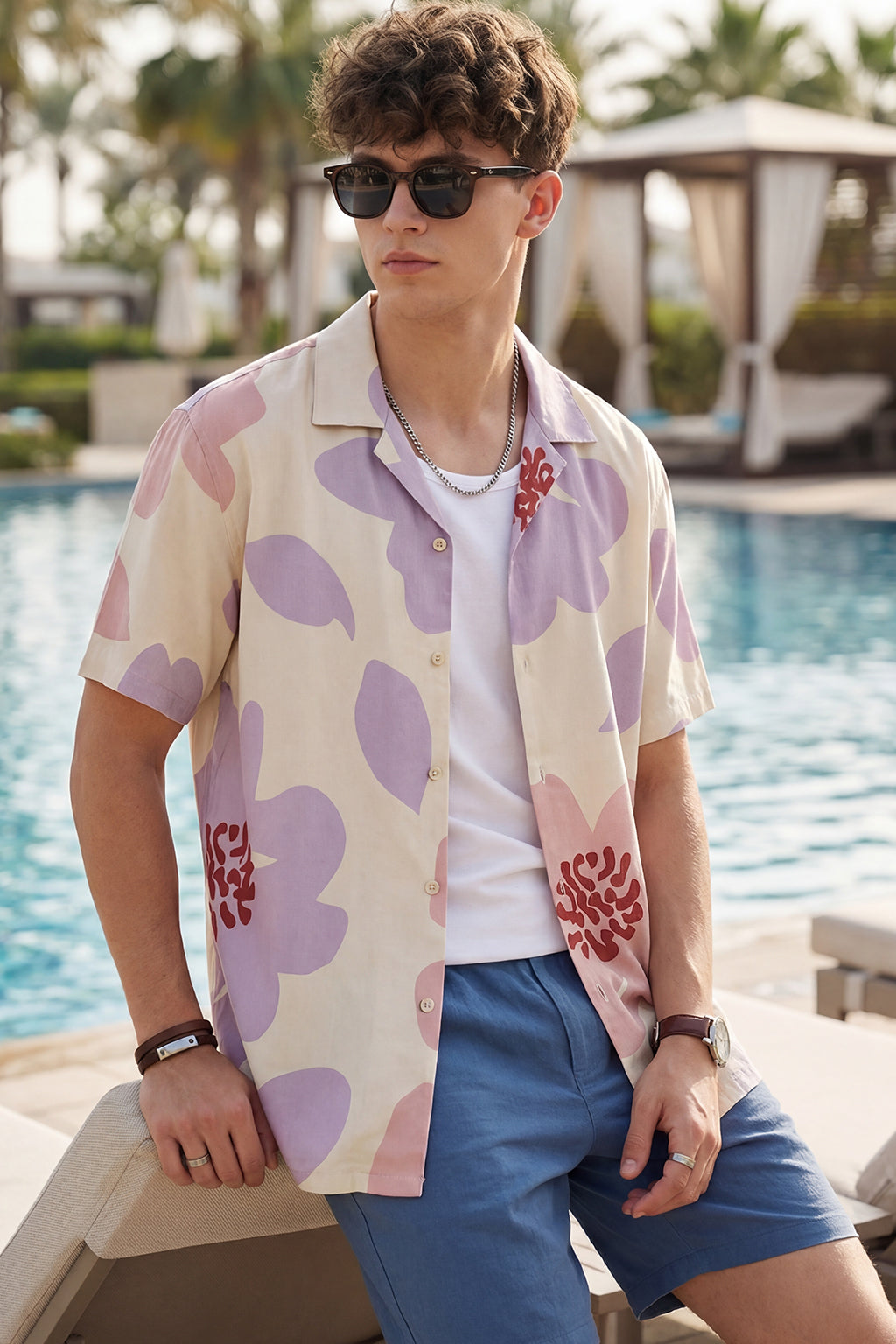 Stylized Floral Swanwhite All Over Print Oversized Exclusive Shirt