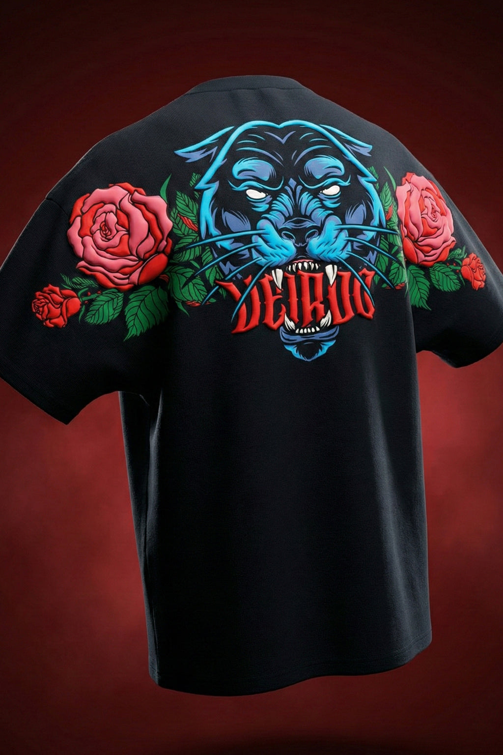 Veirdo Tiger Black 3D Puff Print Exclusive T-shirt Supreme Edition