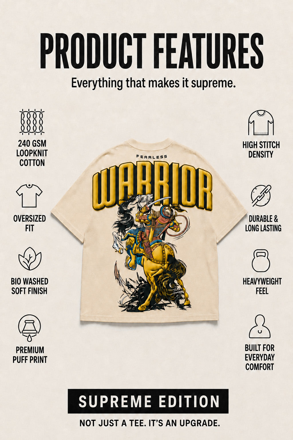 Warrior Swanwhite 3D Puff Print Exclusive T-shirt Supreme Edition
