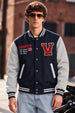 Street Club Navy Blue & Grey Exclusive Varsity Jacket