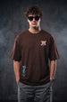 Untamed Brown Oversized Printed T-shirt