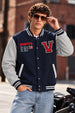 Street Club Navy Blue & Grey Exclusive Varsity Jacket