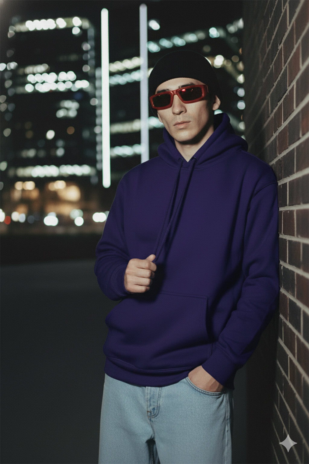 Purple Plain Oversized Fit Hoodie