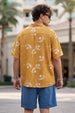 Golden Ochre Floral All Over Print Oversized Exclusive Shirt