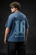 Unstoppable Navy Plus Size Acidwash Printed Exclusive T-Shirt