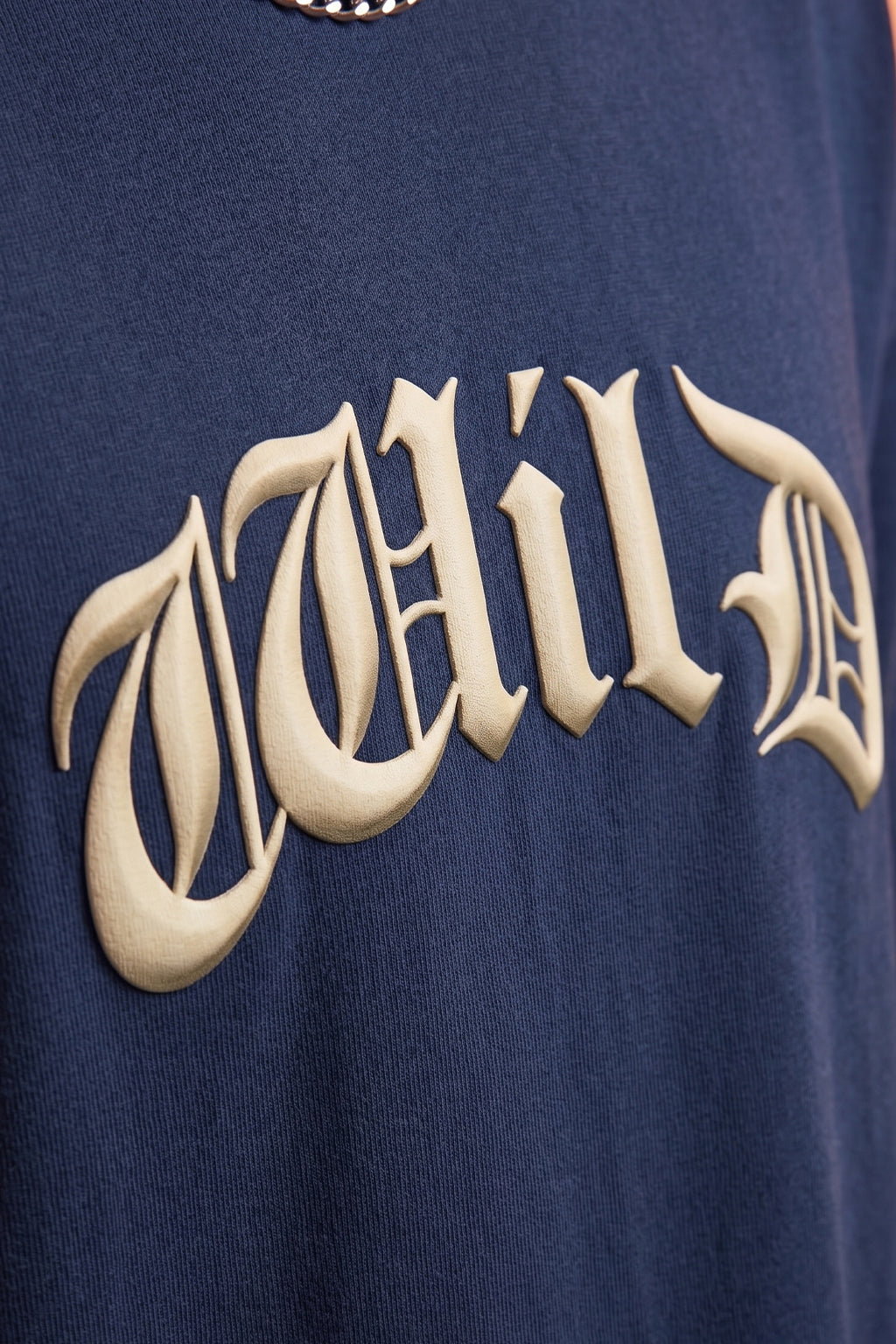 Wild Blue 3D Puff Print Exclusive T-shirt Supreme Edition