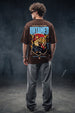 Untamed Brown Oversized Printed T-shirt