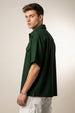 Green Oversized Half Sleeve Dual Pocket Utility Exclusive Shirt