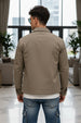 Khaki 4-Pocket Regular Fit Nylon Exclusive Shacket