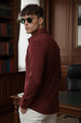 Maroon Plain Regular Fit Single Pocket Full Sleeve Exclusive Shirt