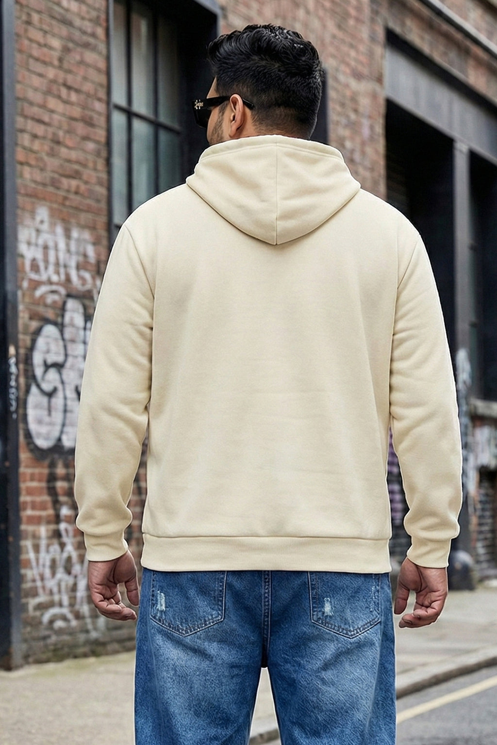 Marshmallow Plain Plus Size Hoodie