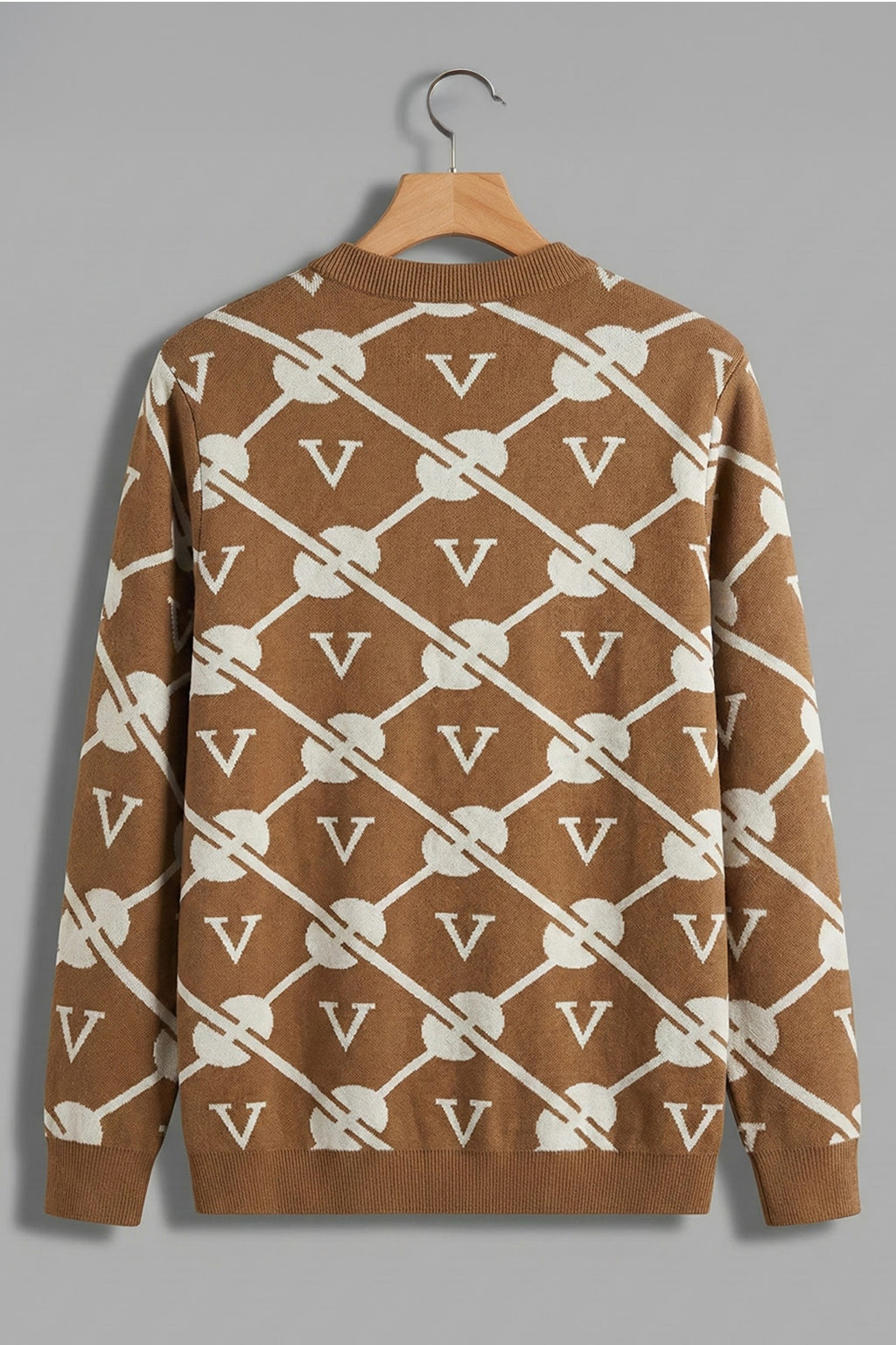 Musterd Yellow Jacquard Printed Regular FIt Sweatshirt