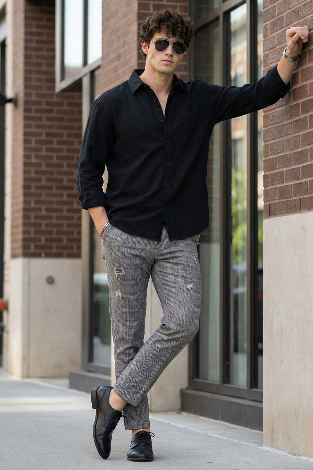 Black Plain Regular Fit Single Pocket Full Sleeve Exclusive Shirt