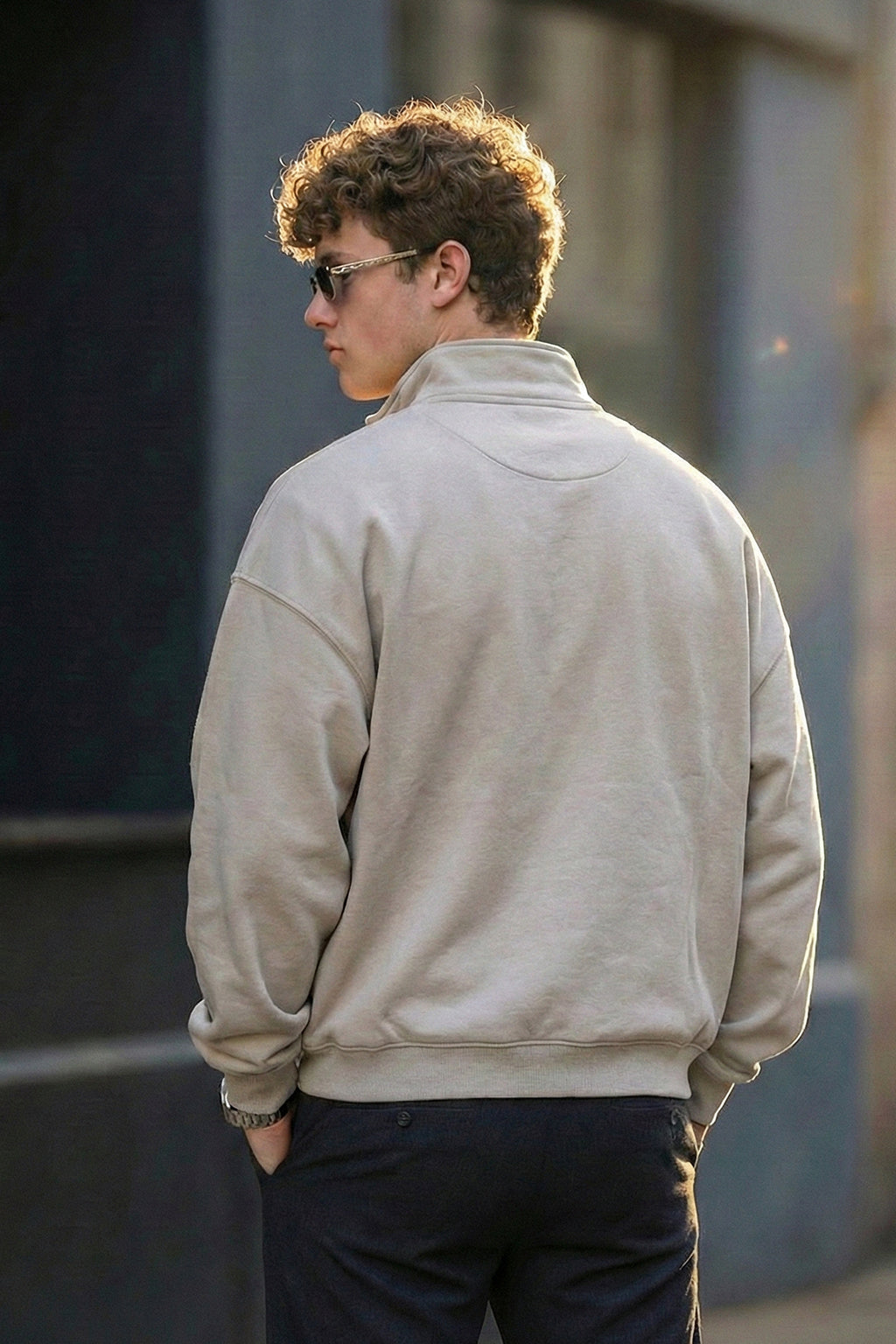 Veirdo Original Grey Oversized Full Sleeve Printed Exclusive Polo T-shirt