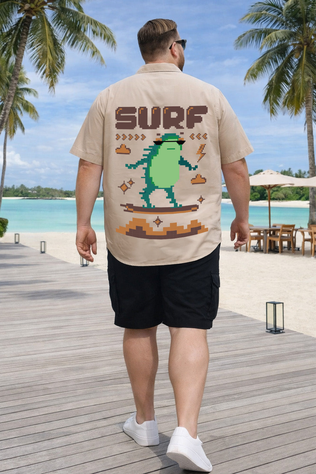 Surf Swanwhite Plus Size Printed Exclusive Shirt
