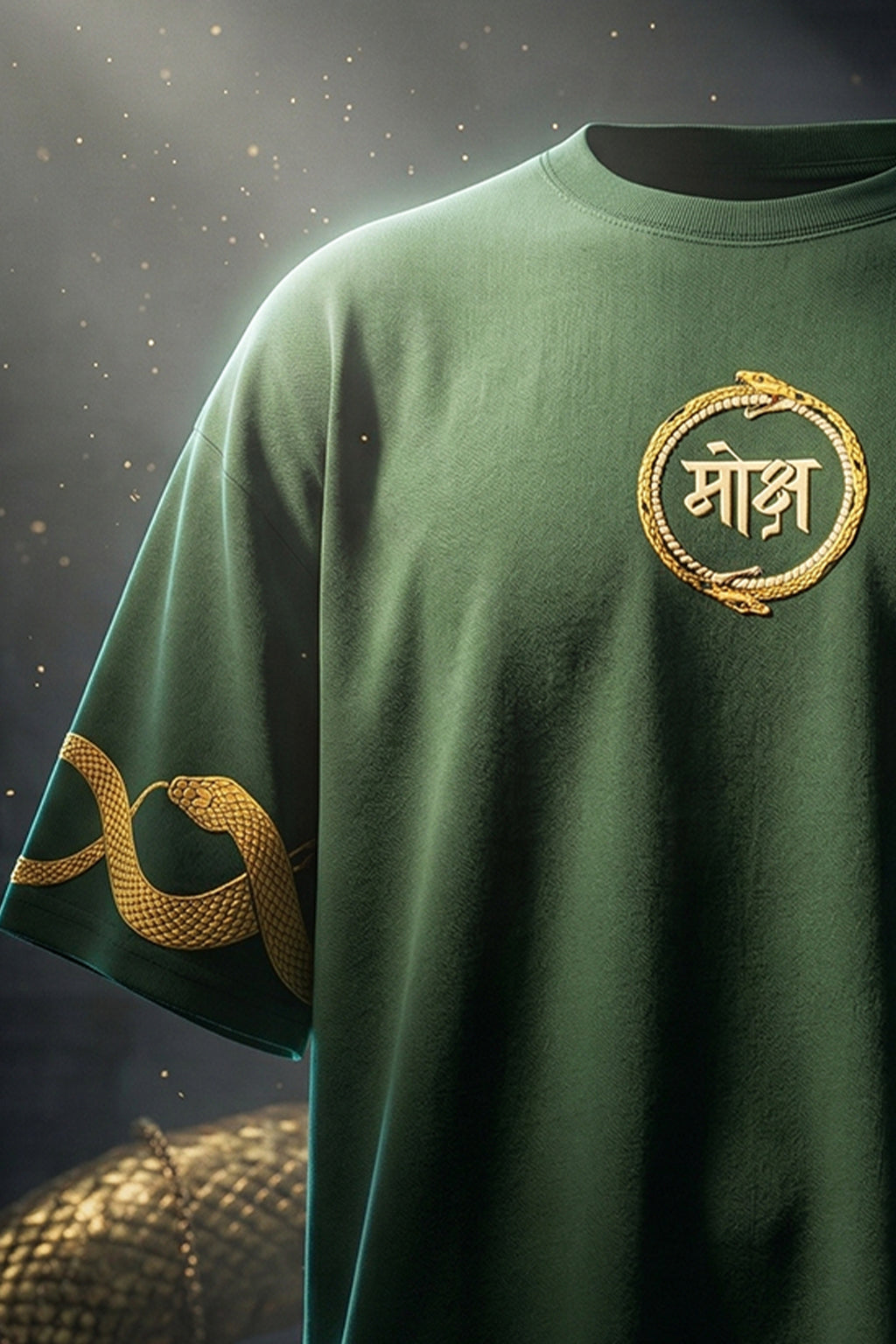 मोक्ष Green Printed Exclusive T-shirt Supreme Edition