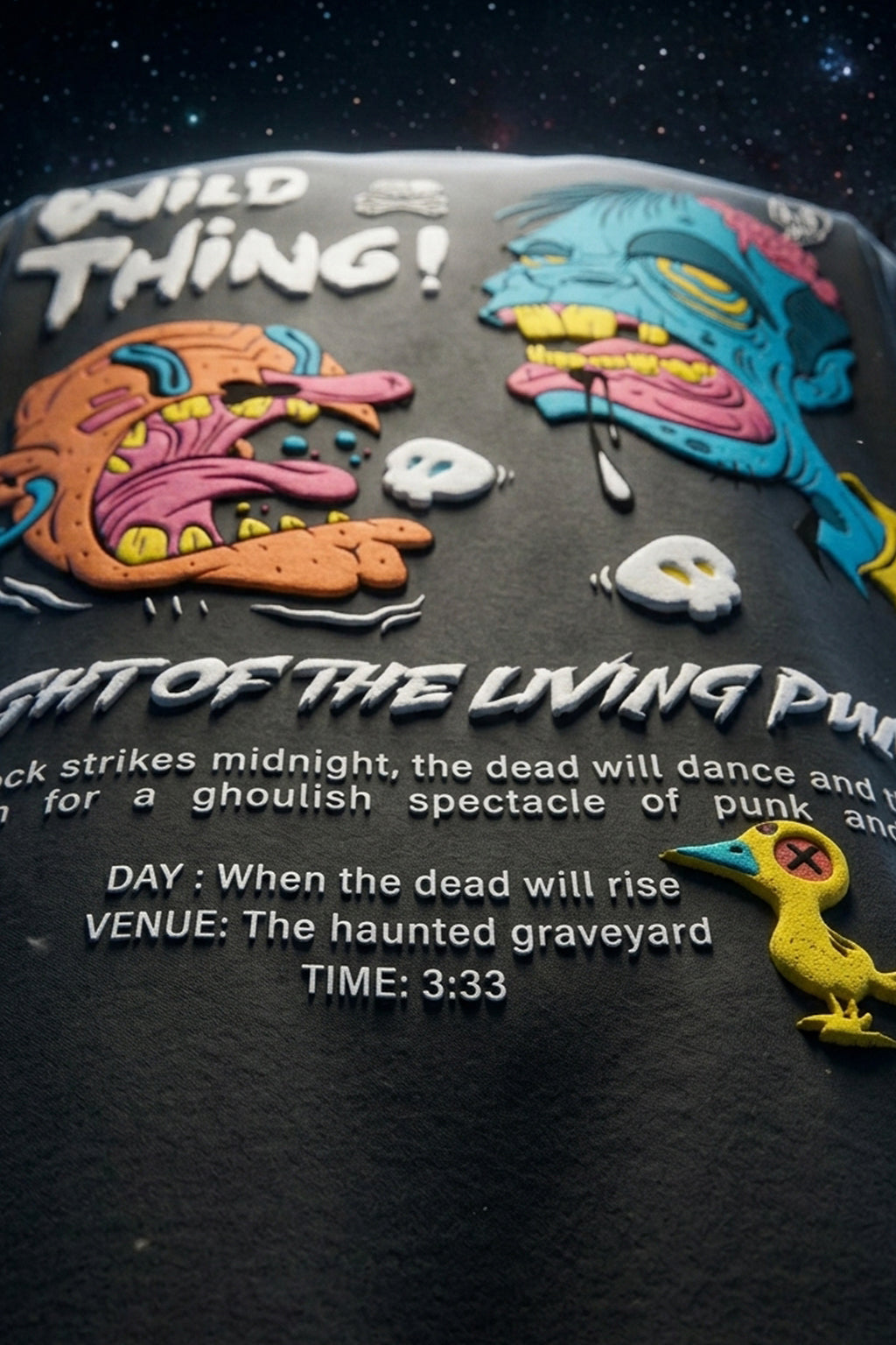 Wild Thing Dark Grey Oversized Puff Printed Exclusive T-shirt