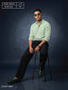 Smoke Green Plain Relaxed Fit Full Sleeve Dual Pocket Utility Exclusive Shirt