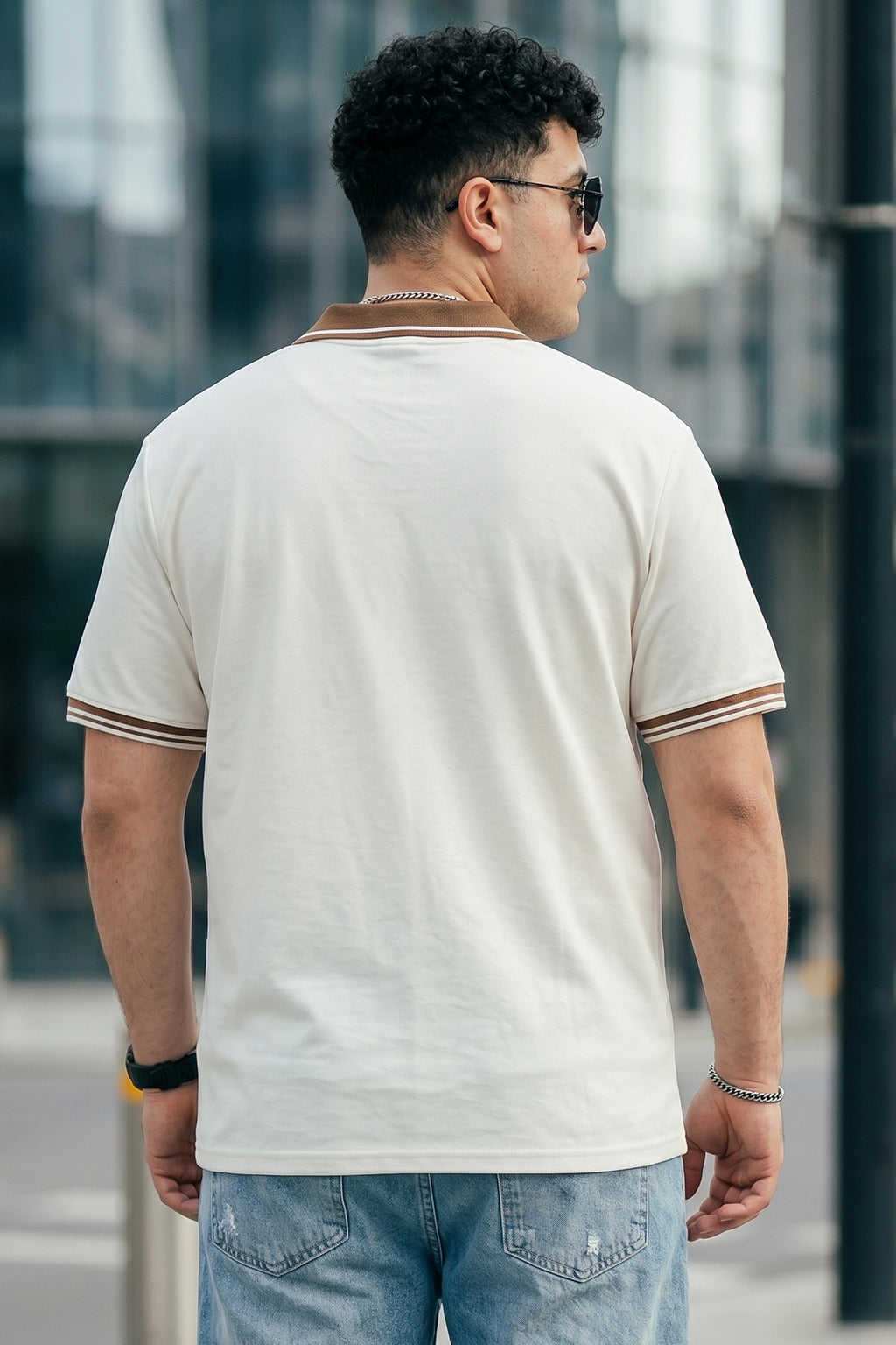 White Plus Size Polo T-shirt