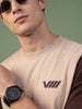 Mocha Drift Beige Oversized Graphic Printed T-shirt