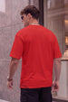 SpiderVerse Webline Red Oversized Printed T-Shirt