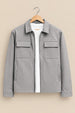 Light Grey 4-Pocket Regular Fit Nylon Exclusive Shacket