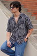 Geo Lines Black All Over Printed Oversized Exclusive Shirt