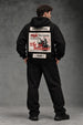 Fight The Limits Black Printed Graphic Patch Oversized Exclusive Hoodie