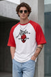 Peter Parker Red Raglan Oversized Printed T-Shirt