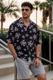 Crimson Petal Black All Over Printed Oversized Exclusive Shirt