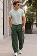 Olive Green Minimalist Loopknit Loose Fit Streetwear Jogger