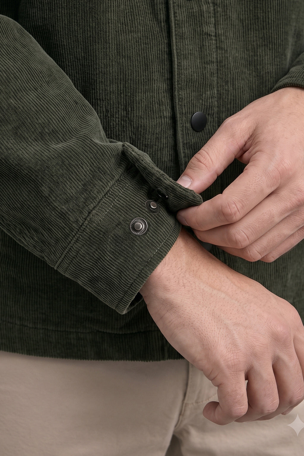 Olive Green 4 Pocket Loose Fit Exclusive Corduroy Jacket
