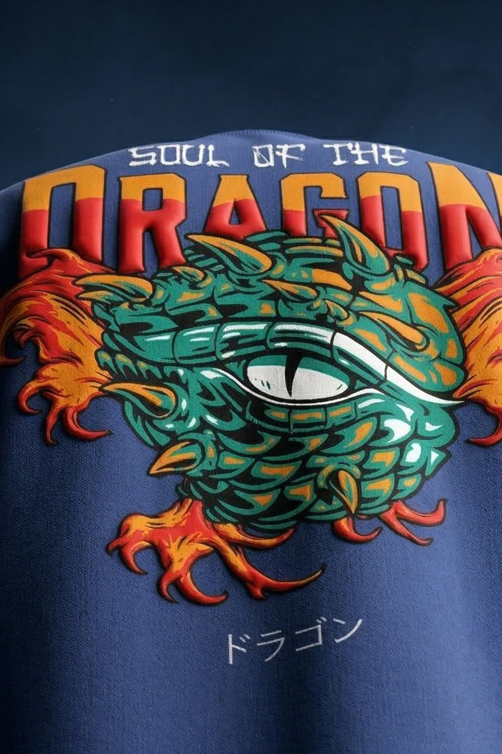 Dragon Navy 3D Puff Print Exclusive T-shirt Supreme Edition