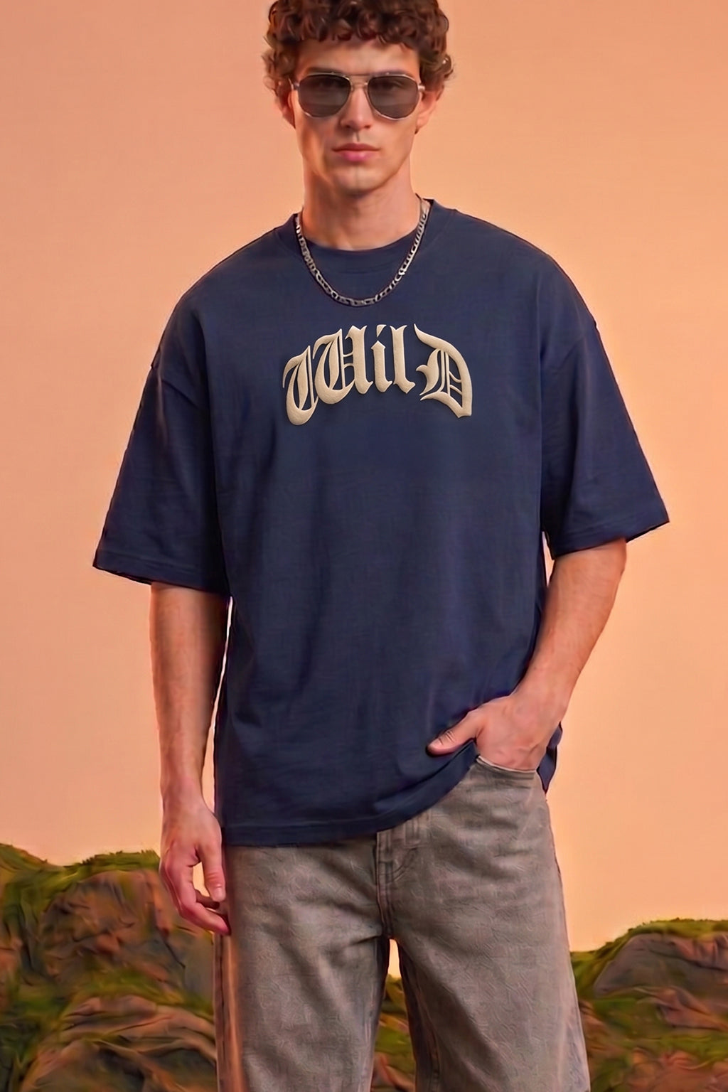 Wild Blue 3D Puff Print Exclusive T-shirt Supreme Edition