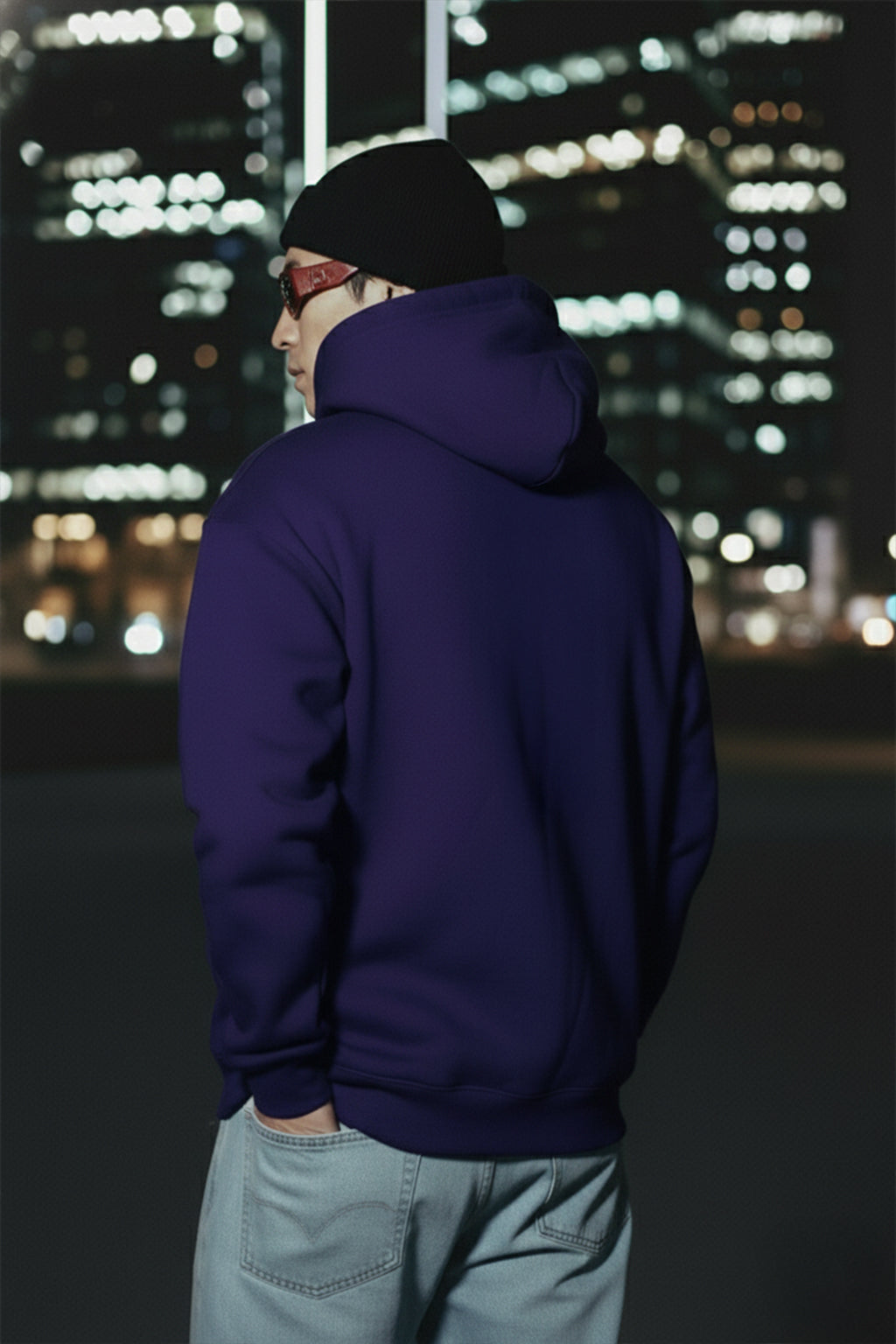 Purple Plain Oversized Fit Hoodie
