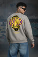 Veirdo Grey Back Printed Regular Fit Sweatshirt