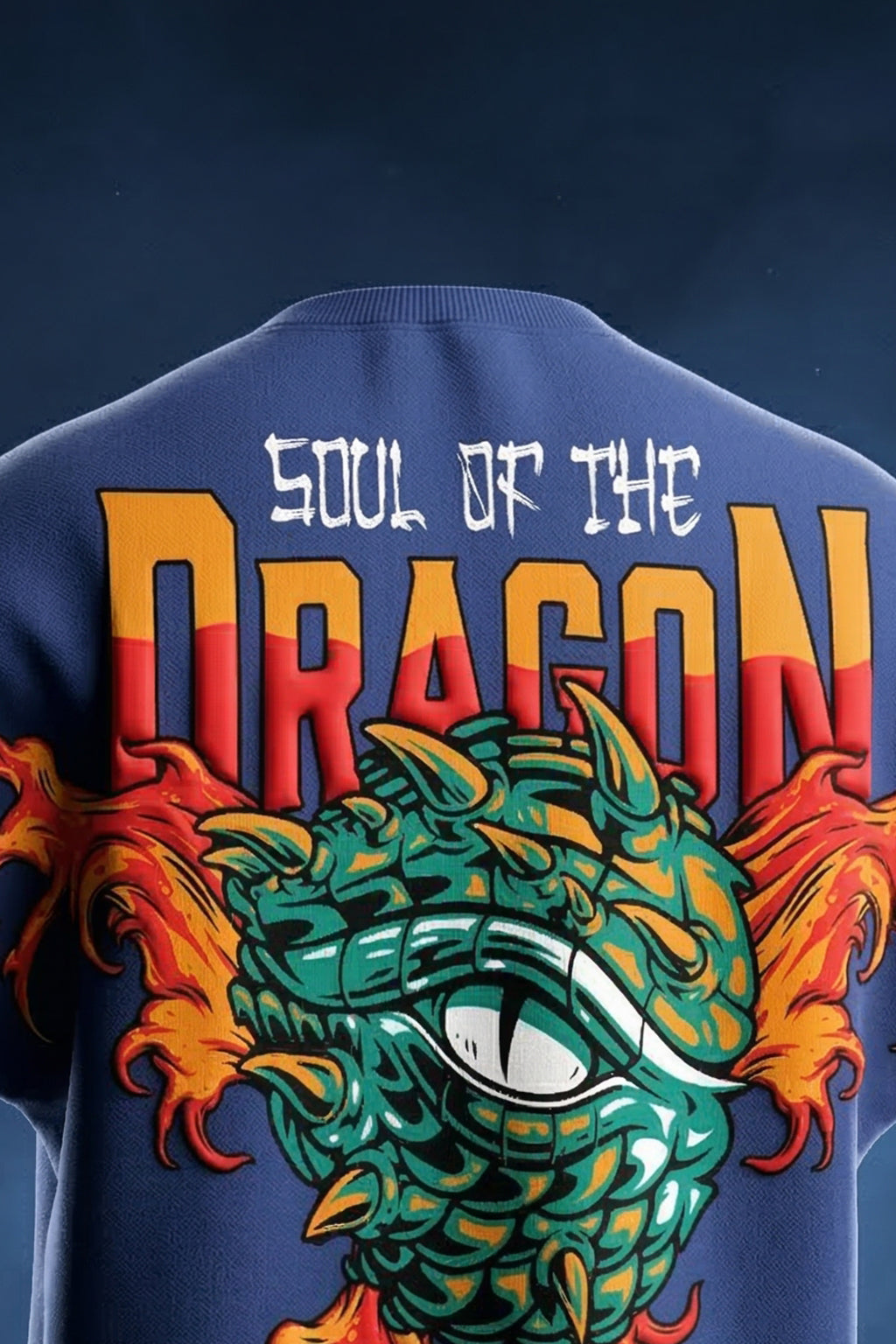 Dragon Navy 3D Puff Print Exclusive T-shirt Supreme Edition